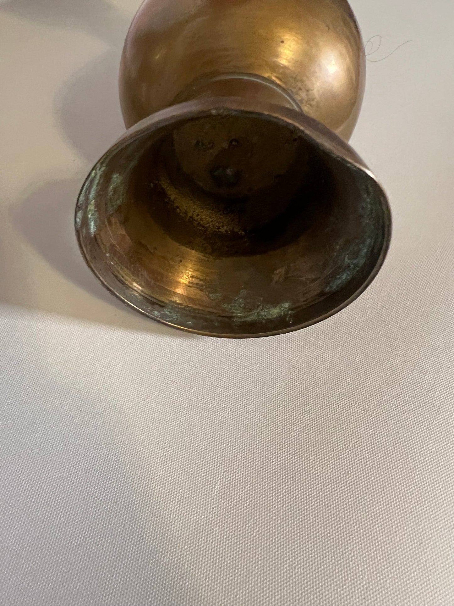 Pair of Etched Brass Vases