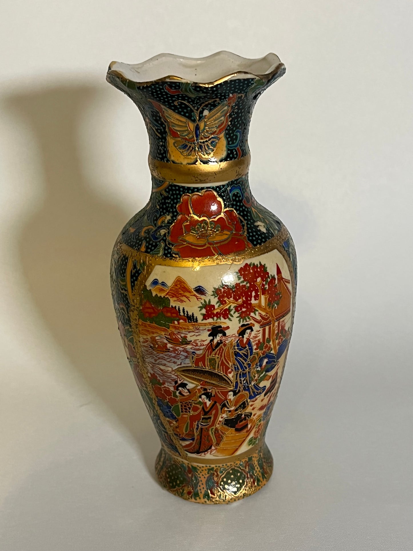 Hand Painted Asian Porcelain Vase