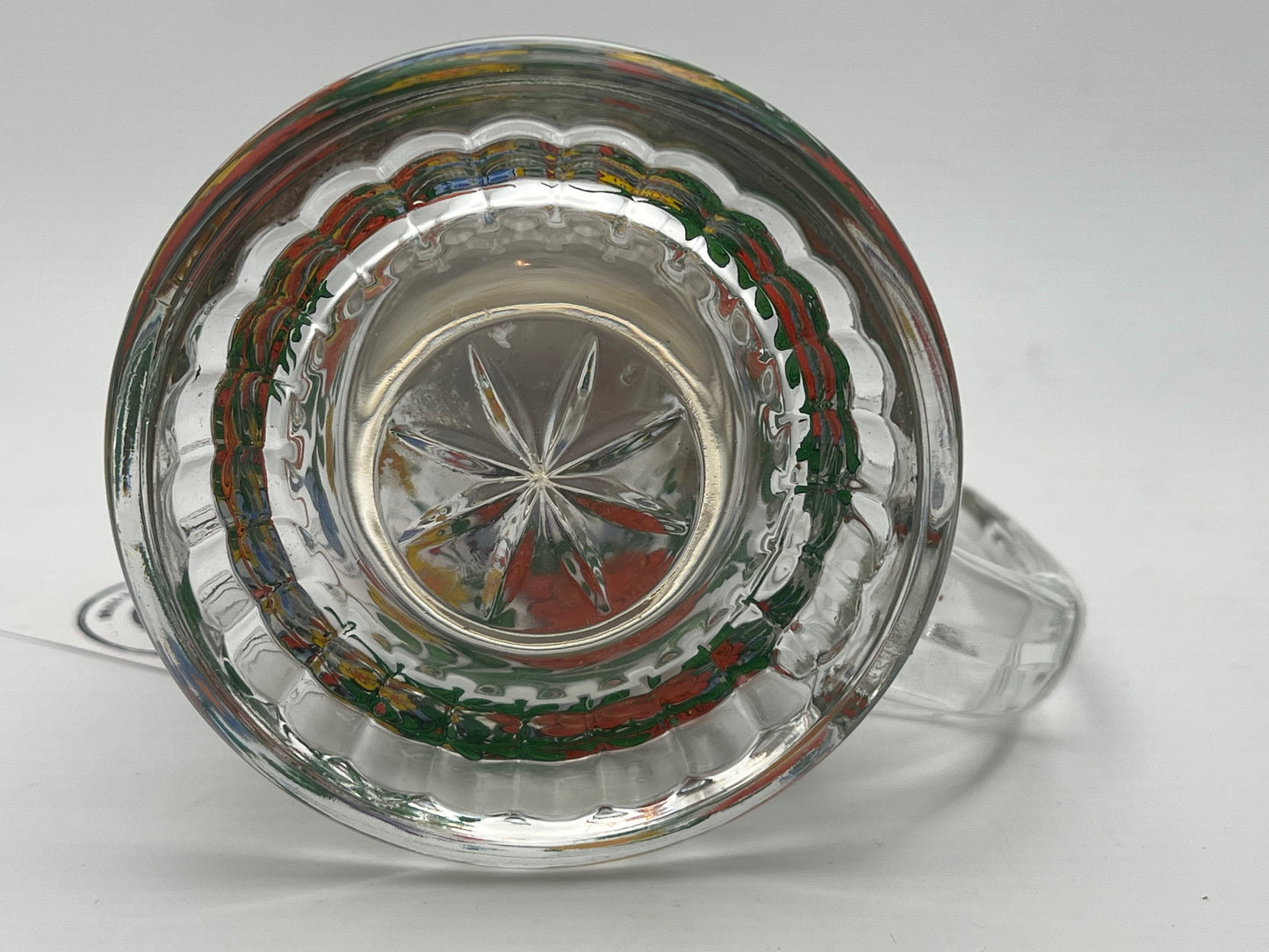 Hand Painted Glass Stein w/ Pewter Lid, Made in W. Germany