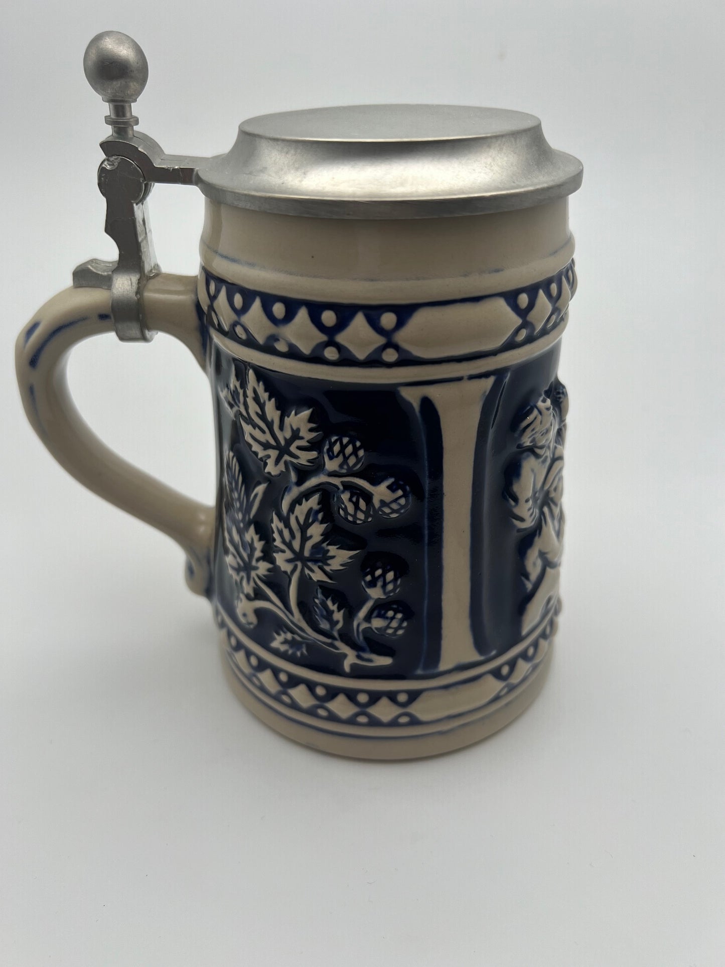 Gerz German Beer Stein with Pewter Lid