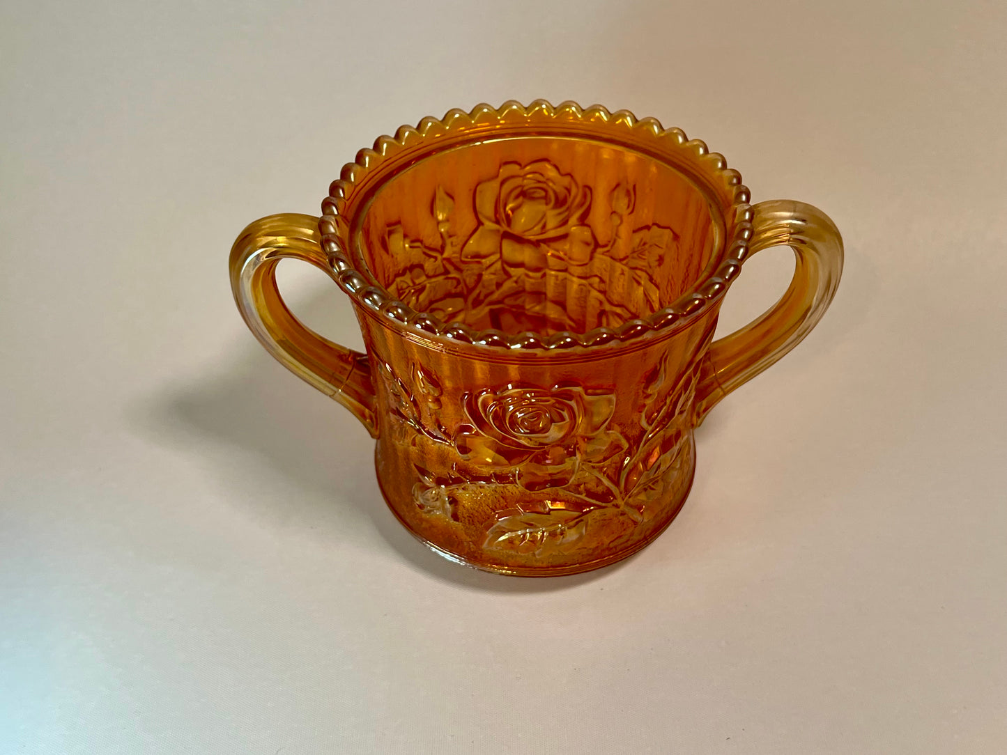 Imperial Carnival Glass Spooner/Open Sugar Bowl - Lustre Rose Marigold