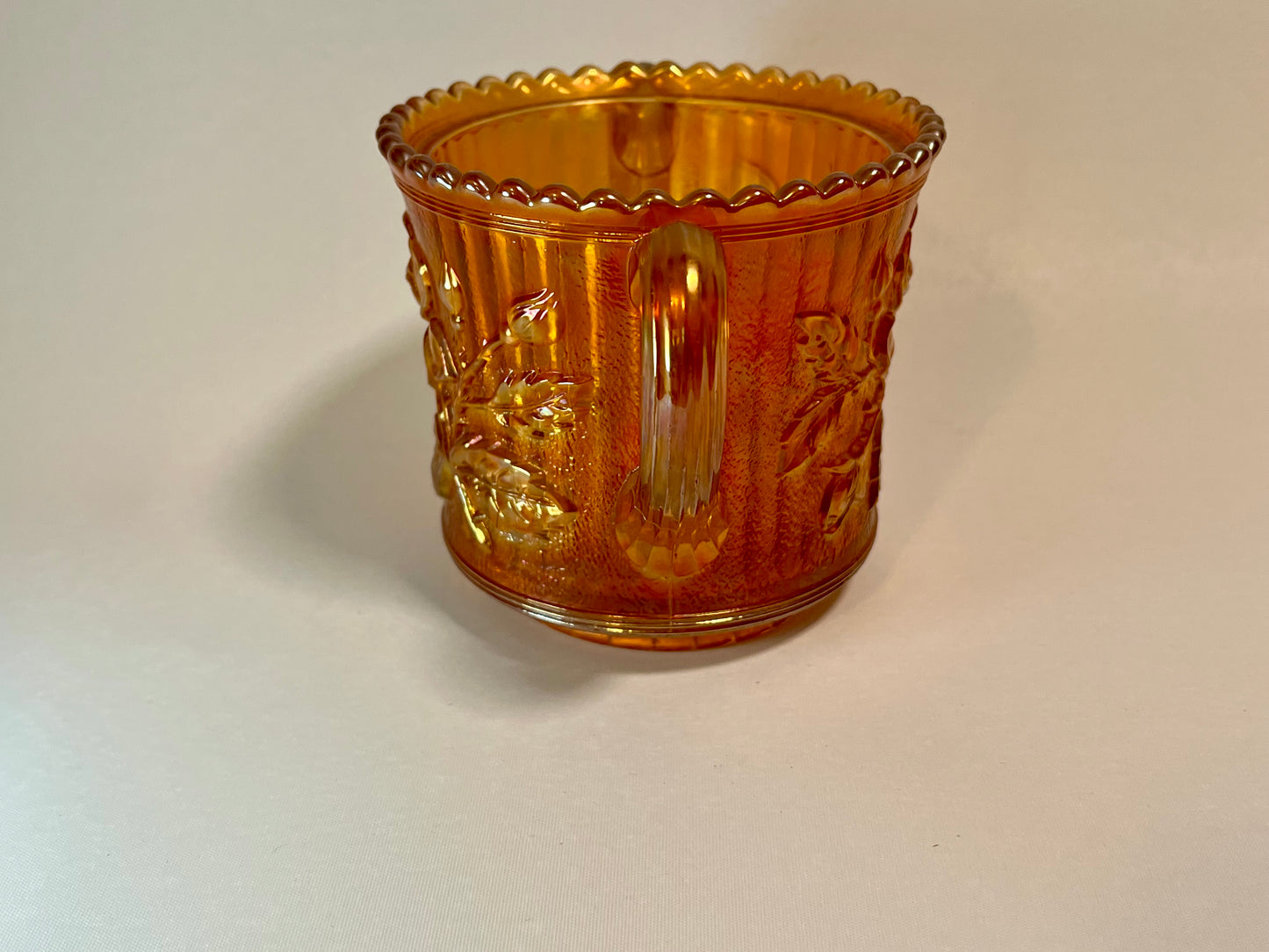 Imperial Carnival Glass Spooner/Open Sugar Bowl - Lustre Rose Marigold