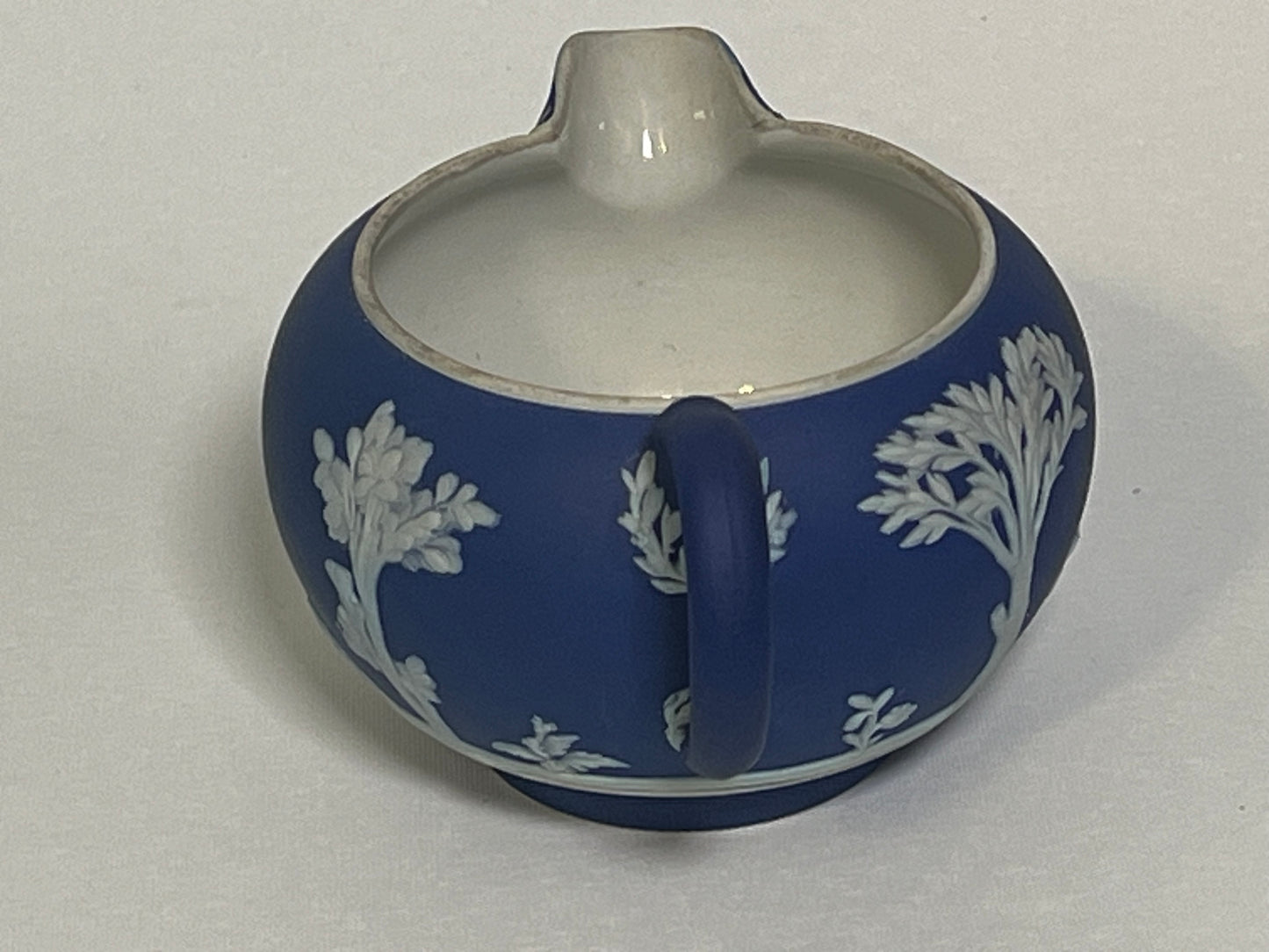 Cobalt Blue Wedgwood Jasperware Creamer (1930) and Sugar Dish (1936)