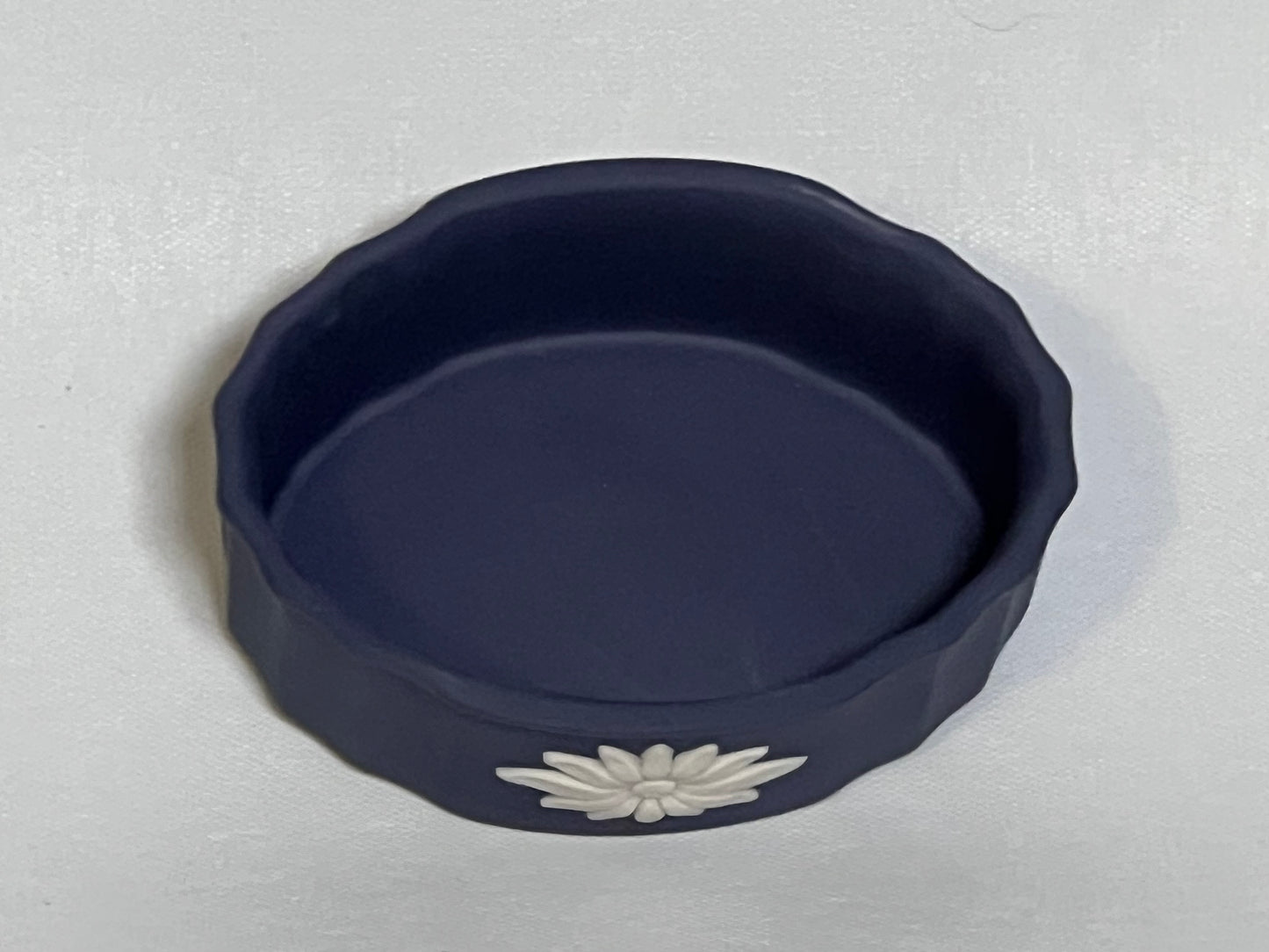 Wedgwood Portland Blue Jasperware Trinket Dish w/ Lid