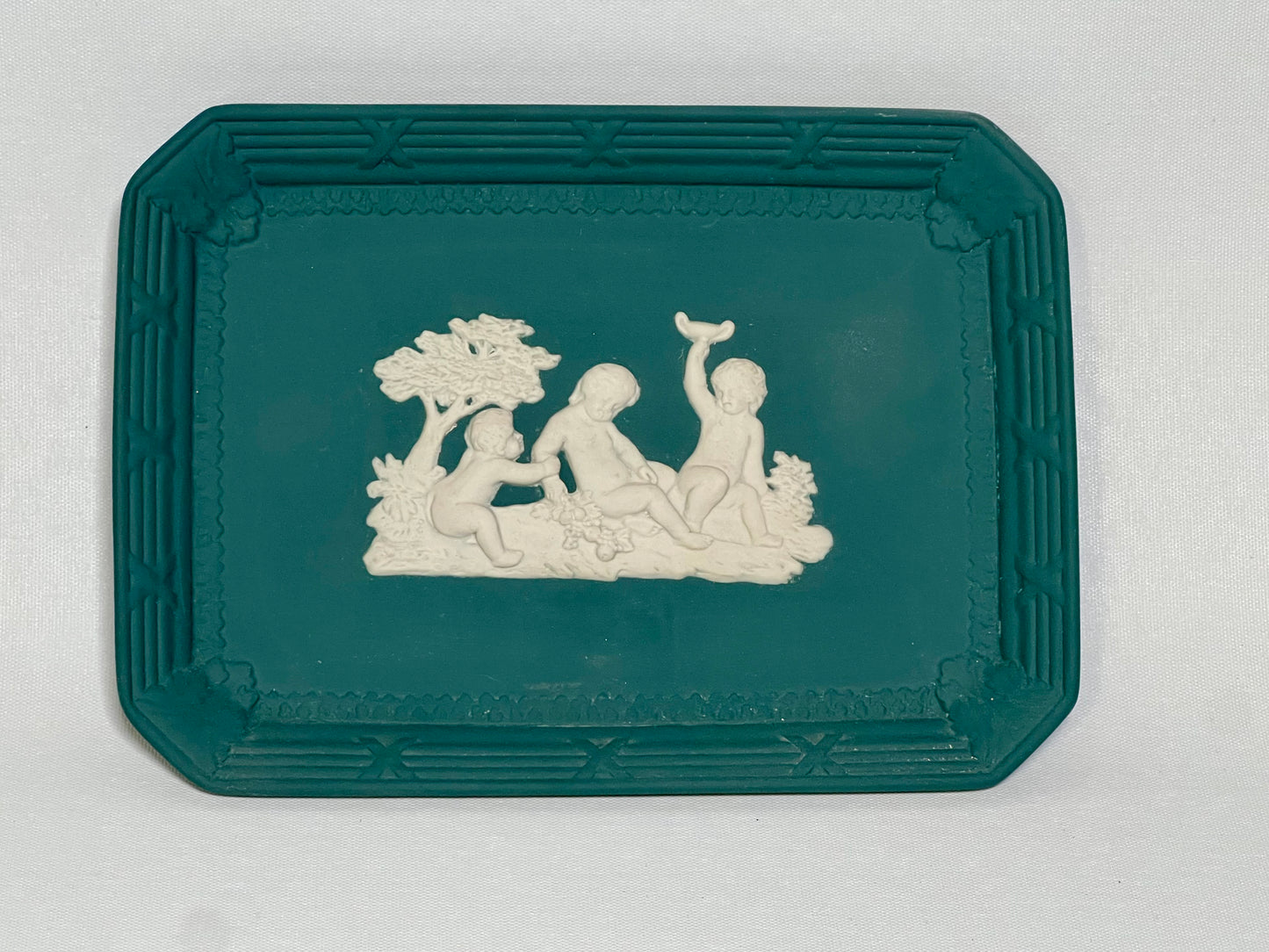 Wedgwood Spruce Green Cherub Tray