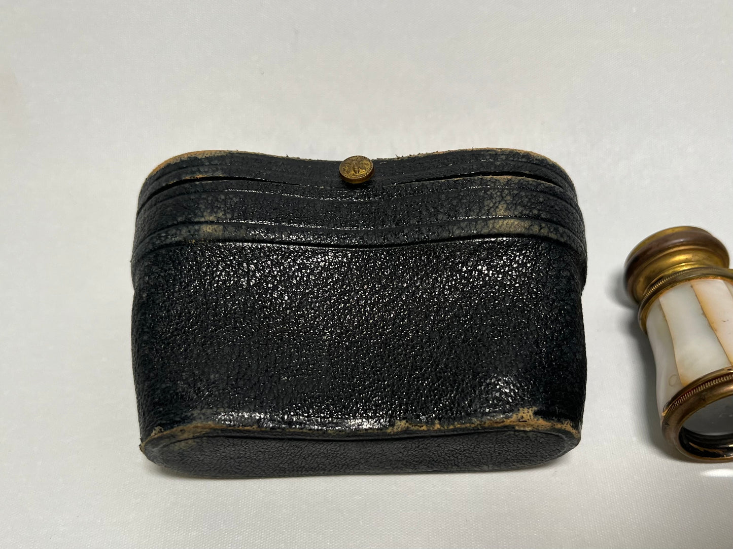 Antique Iris Opera Glasses, Mother of Pearl and Brass, Made in Paris, Includes Original Case