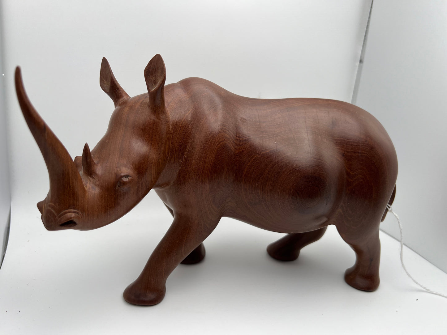 Hand-Carved Hardwood Rhinoceros