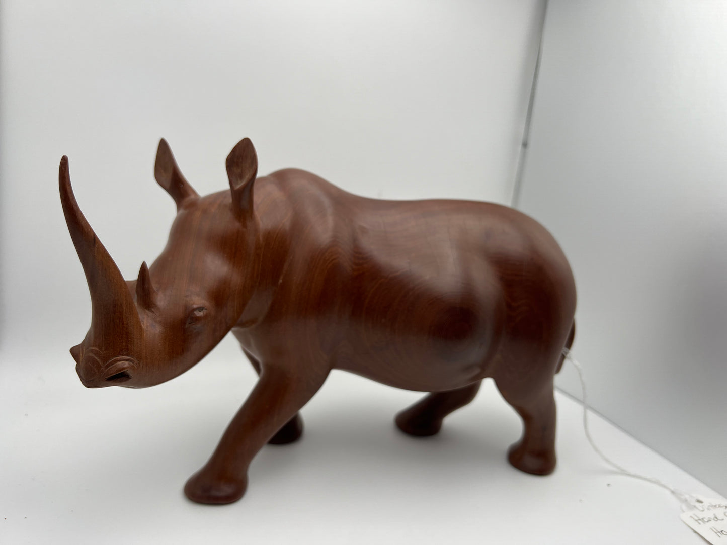Hand-Carved Hardwood Rhinoceros