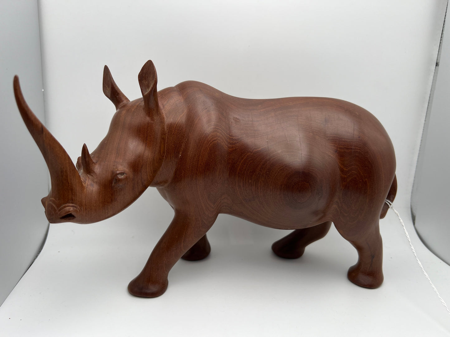 Hand-Carved Hardwood Rhinoceros