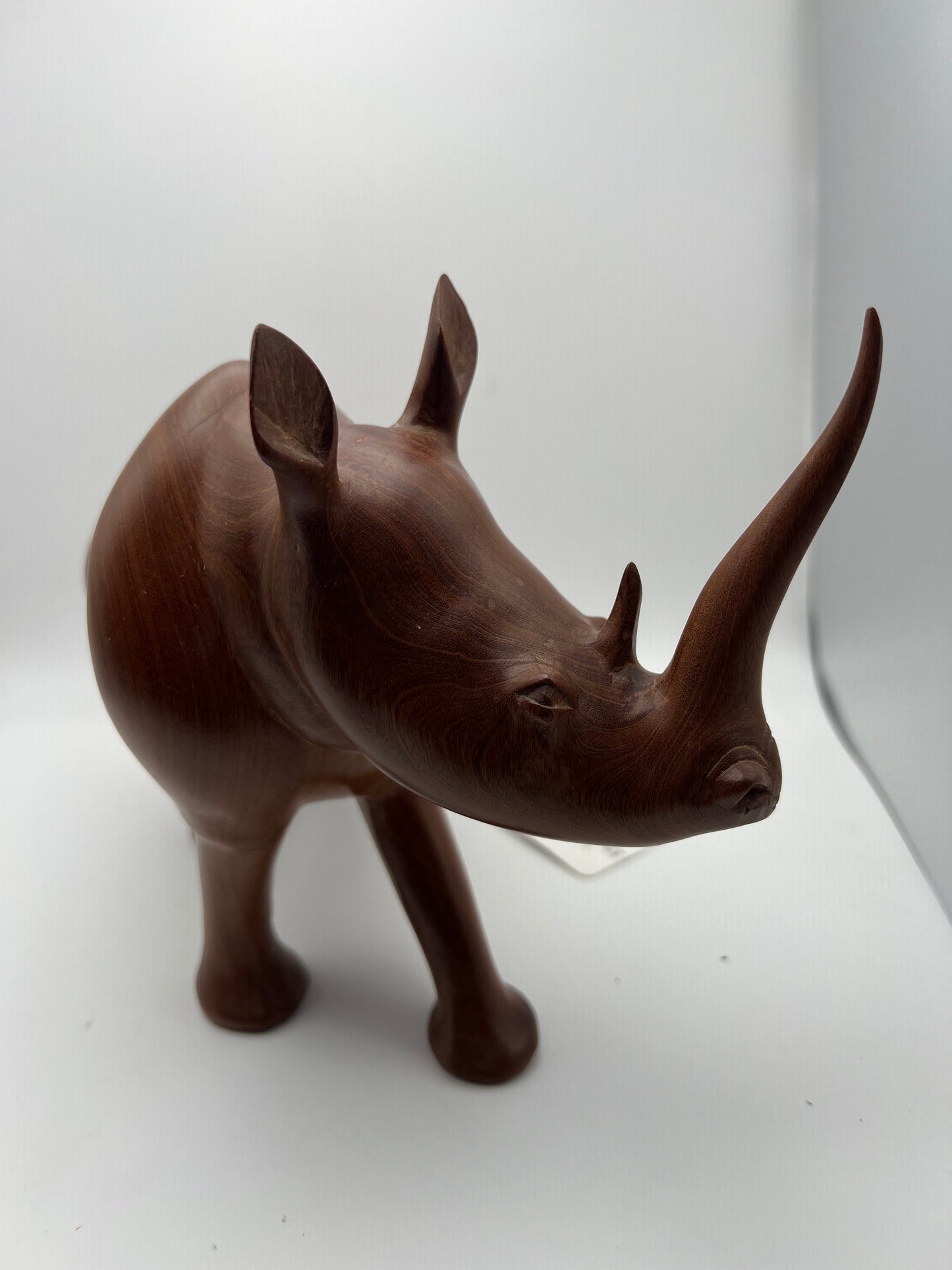 Hand-Carved Hardwood Rhinoceros