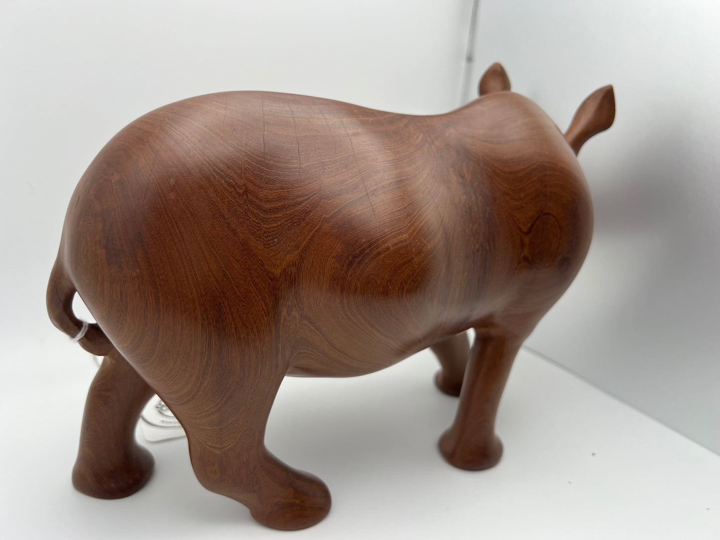 Hand-Carved Hardwood Rhinoceros
