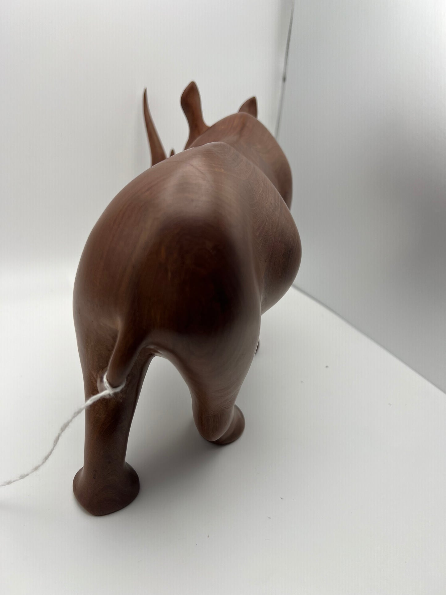 Hand-Carved Hardwood Rhinoceros