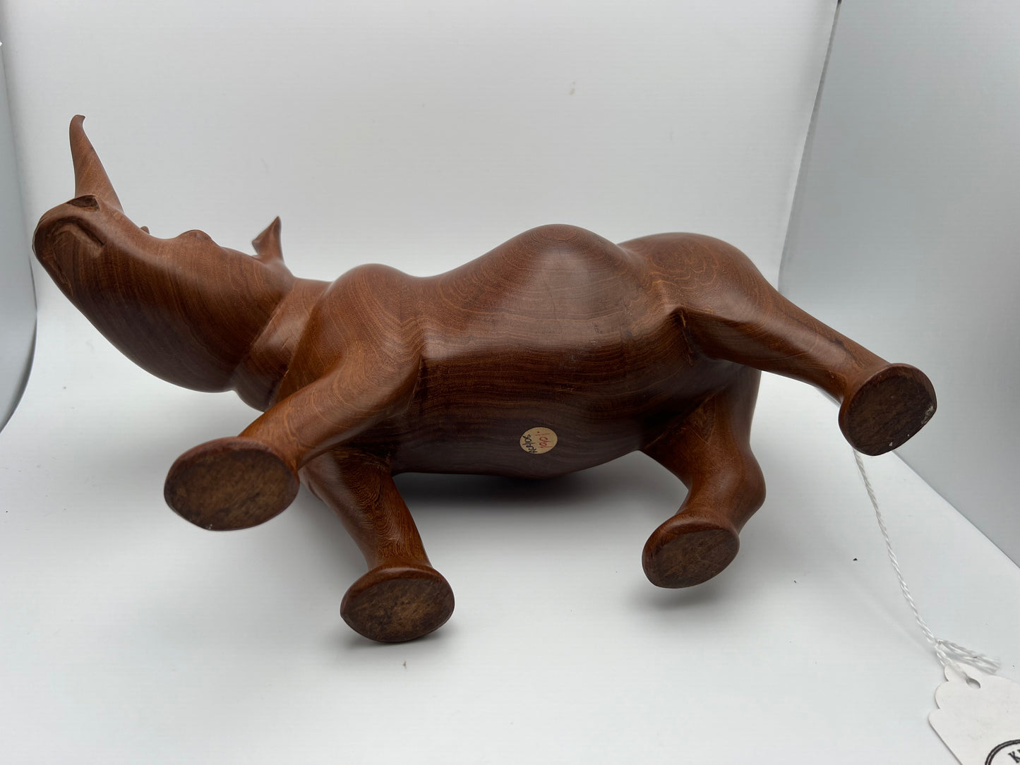 Hand-Carved Hardwood Rhinoceros