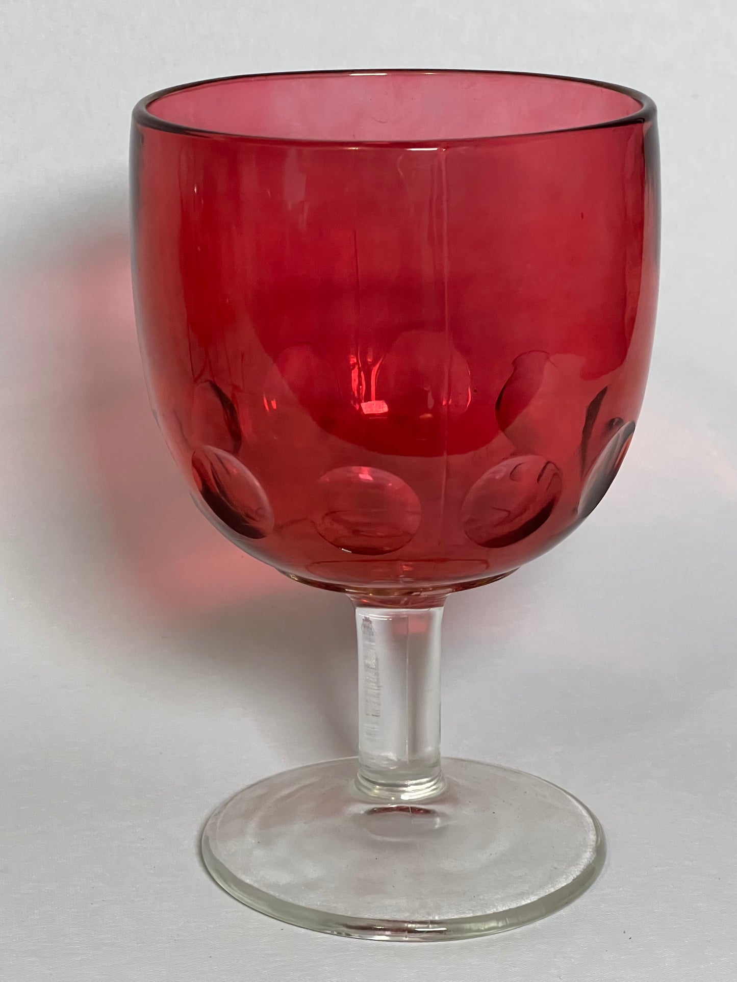 Ruby Stained Thumbprint Goblet