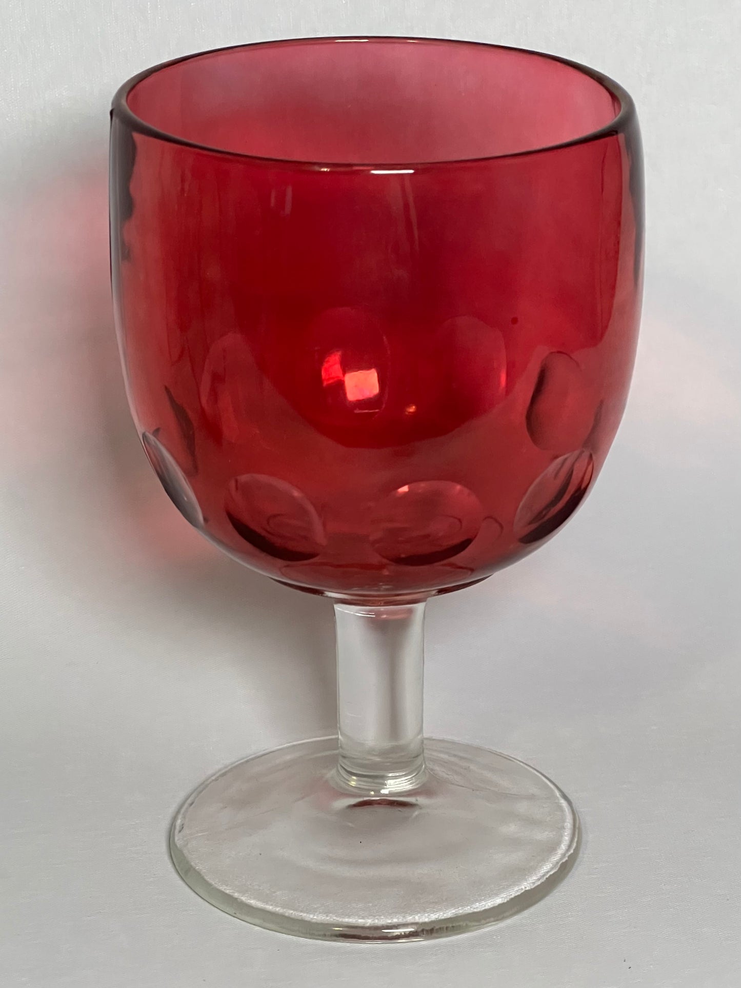 Ruby Stained Thumbprint Goblet