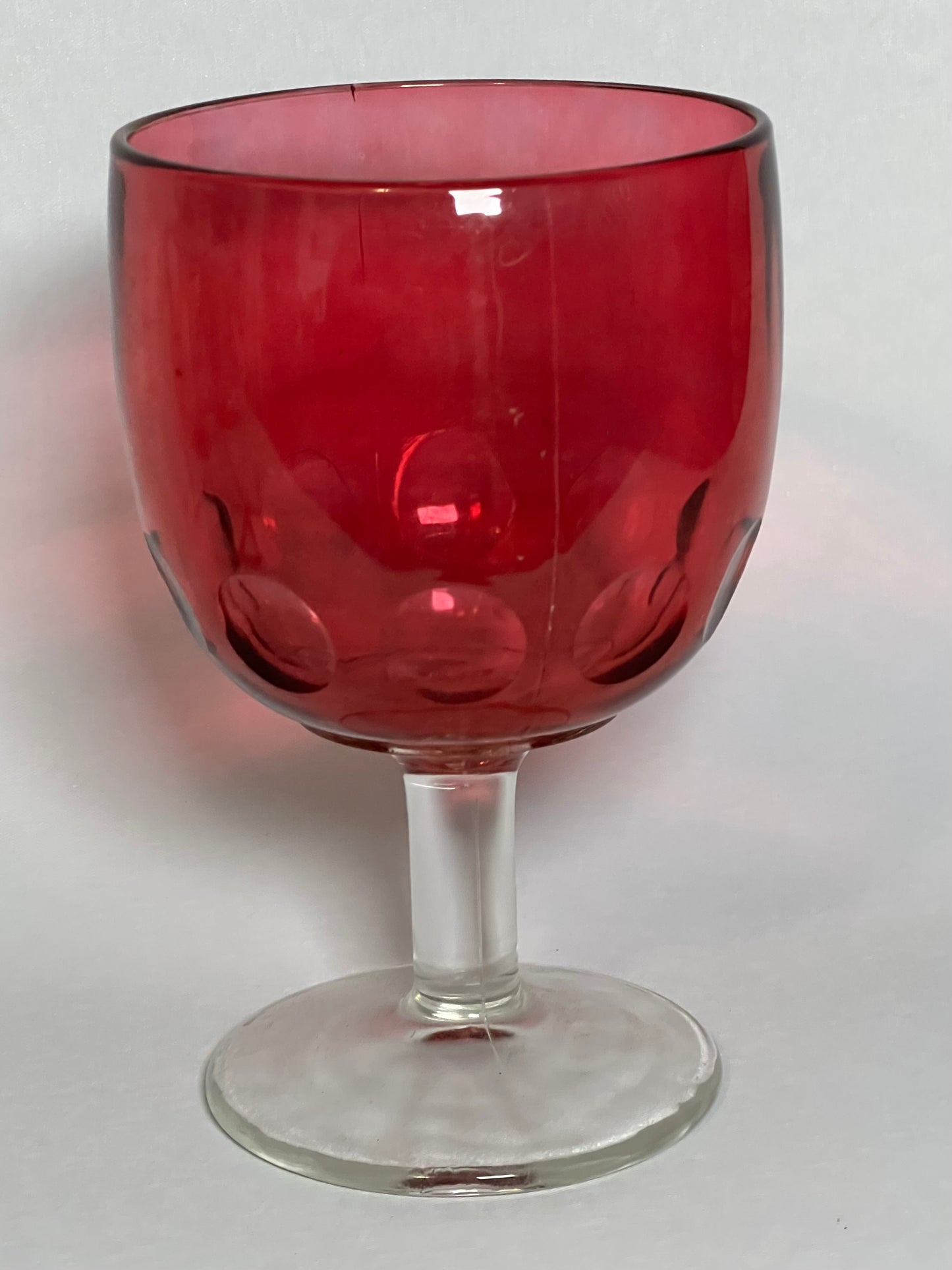 Ruby Stained Thumbprint Goblet
