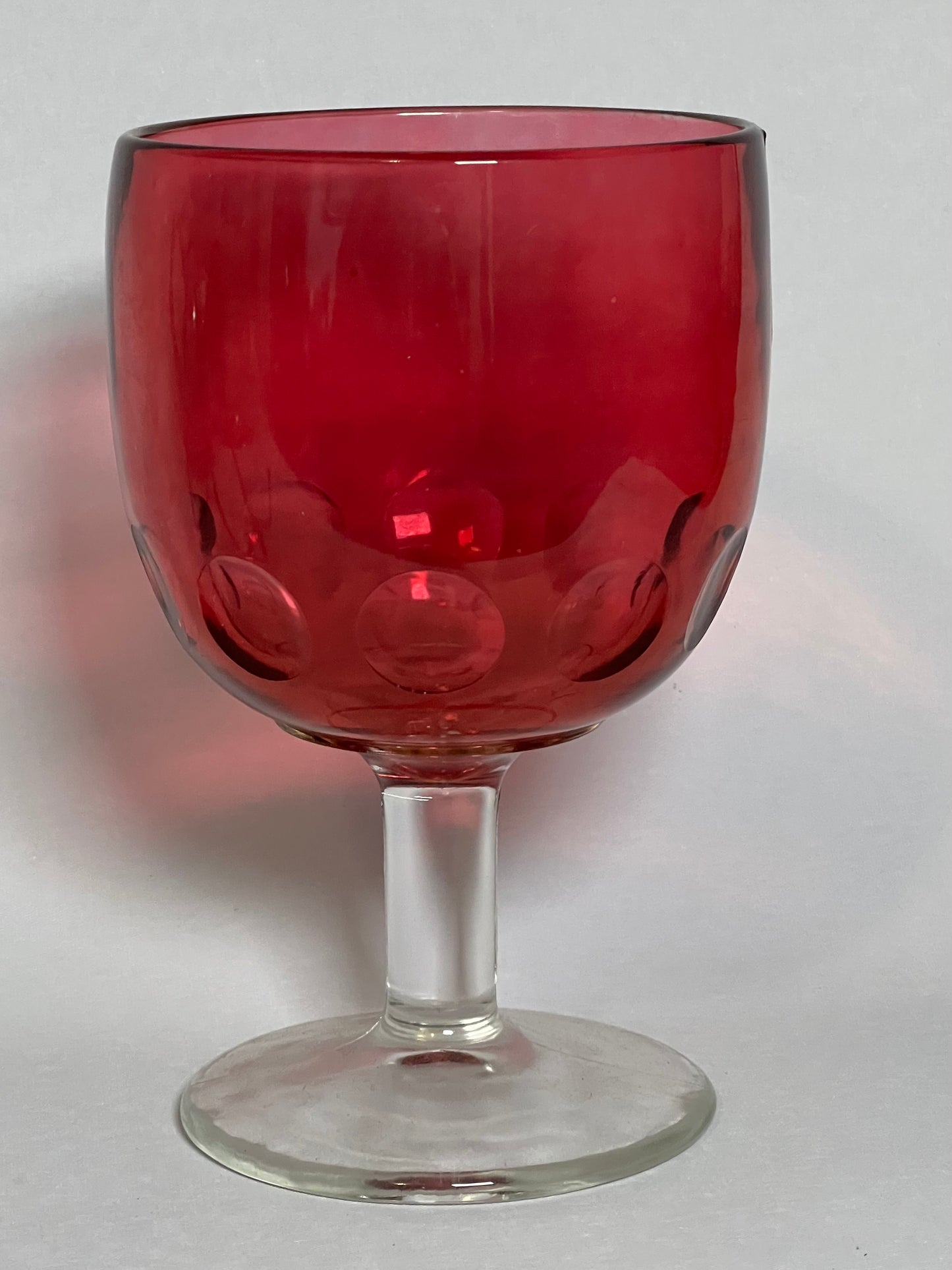 Ruby Stained Thumbprint Goblet