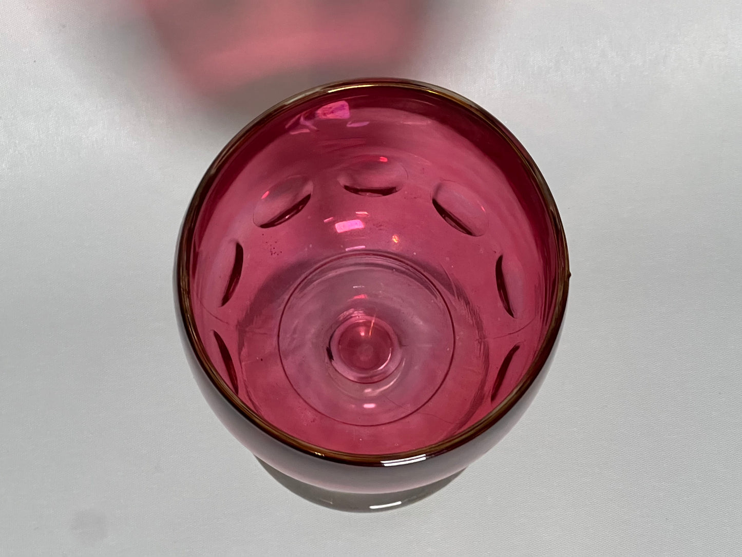 Ruby Stained Thumbprint Goblet