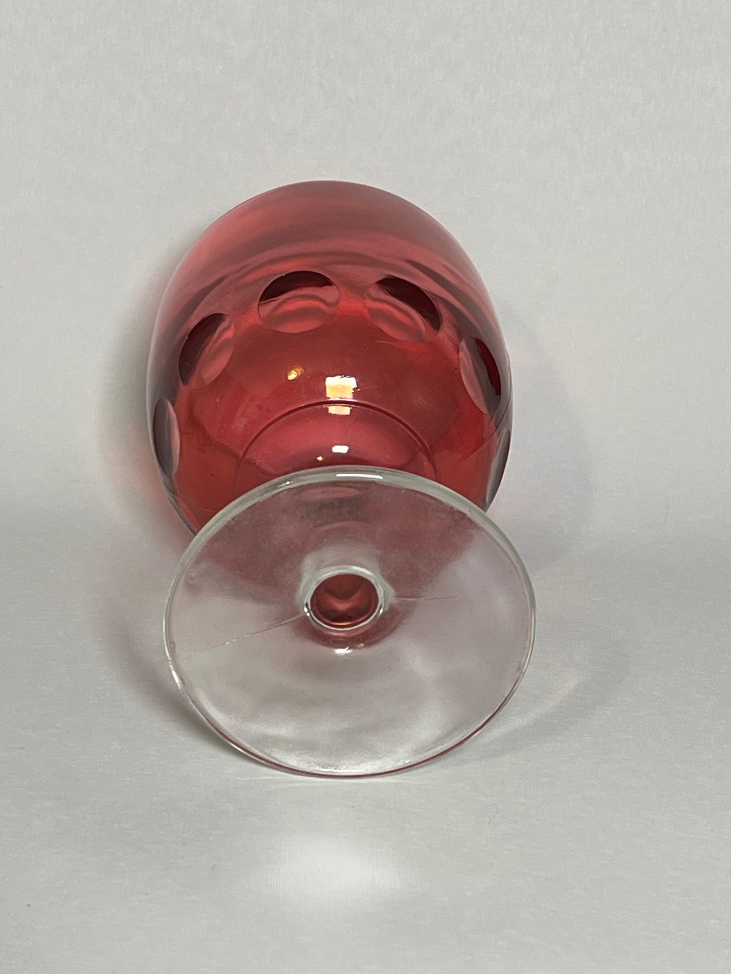 Ruby Stained Thumbprint Goblet