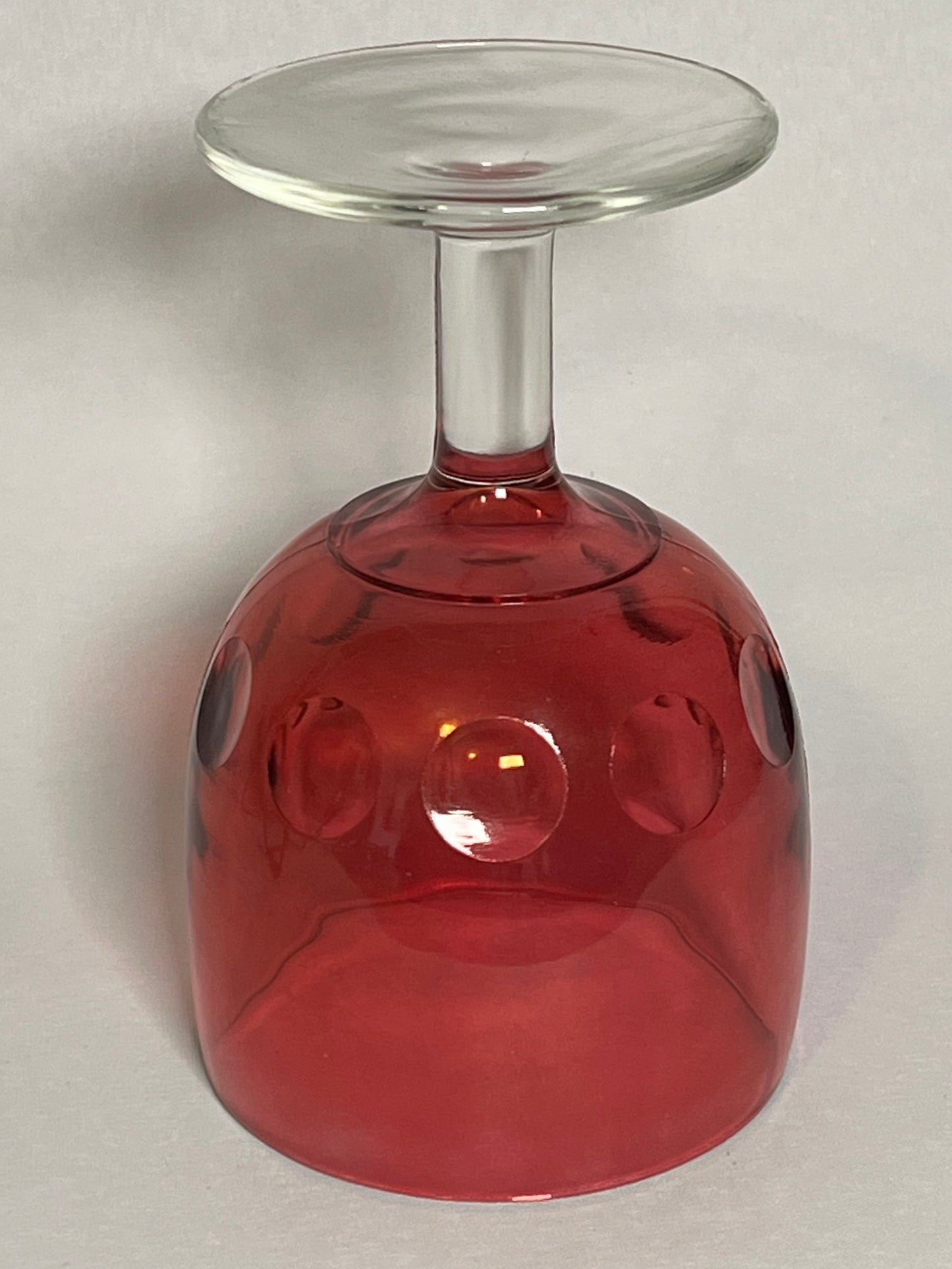 Ruby Stained Thumbprint Goblet