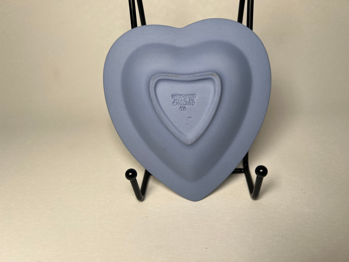 Wedgwood Jasperware Heart-Shaped Blue Trinket Dish, 1974