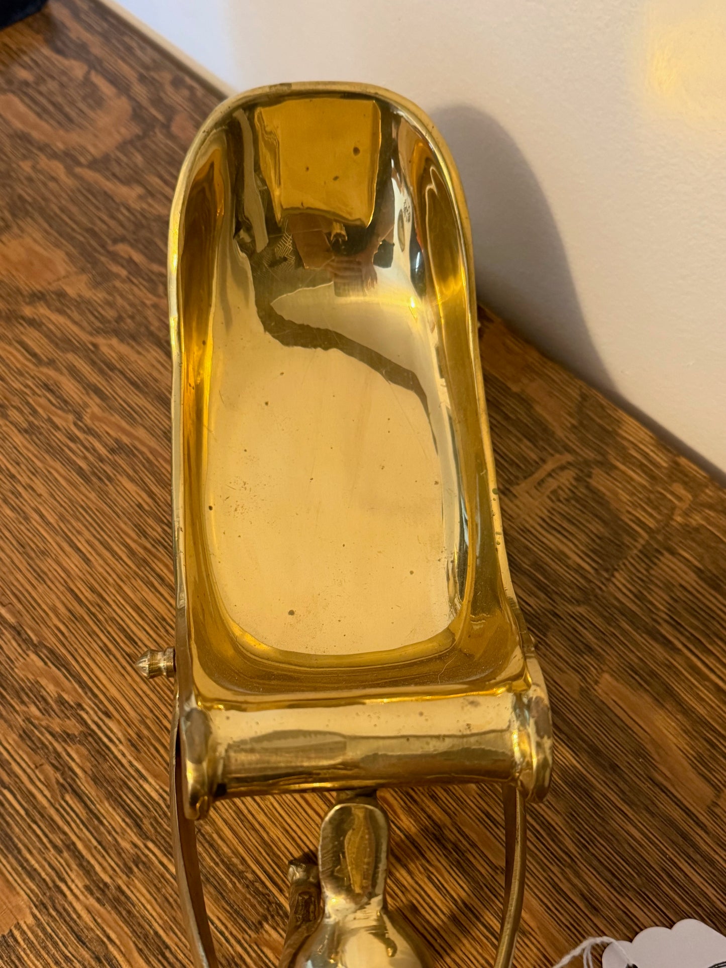 Handmade Solid Brass Reindeer w/ Sleigh