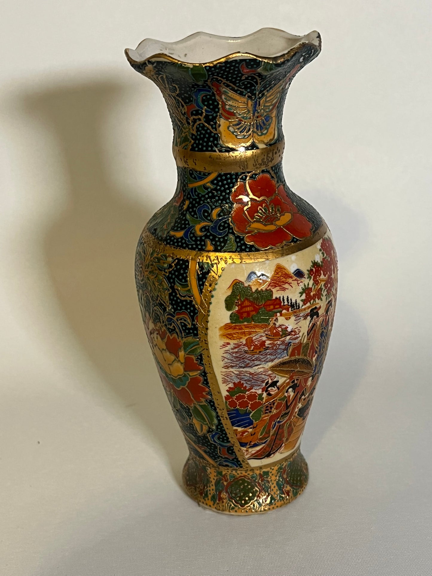 Hand Painted Asian Porcelain Vase