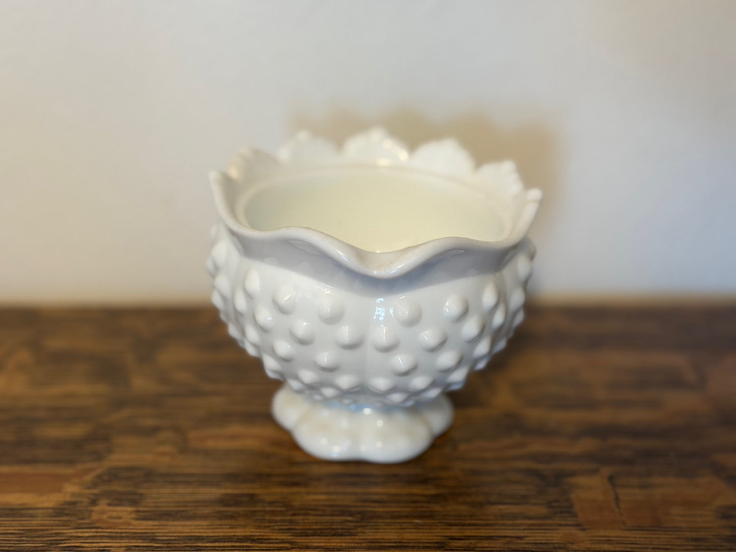 Scalloped Creamer w/ Hobnail Pattern by Fenton