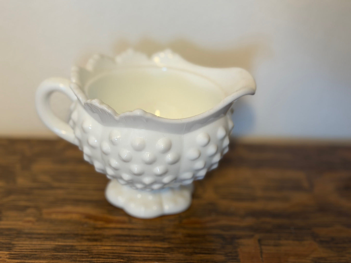 Scalloped Creamer w/ Hobnail Pattern by Fenton