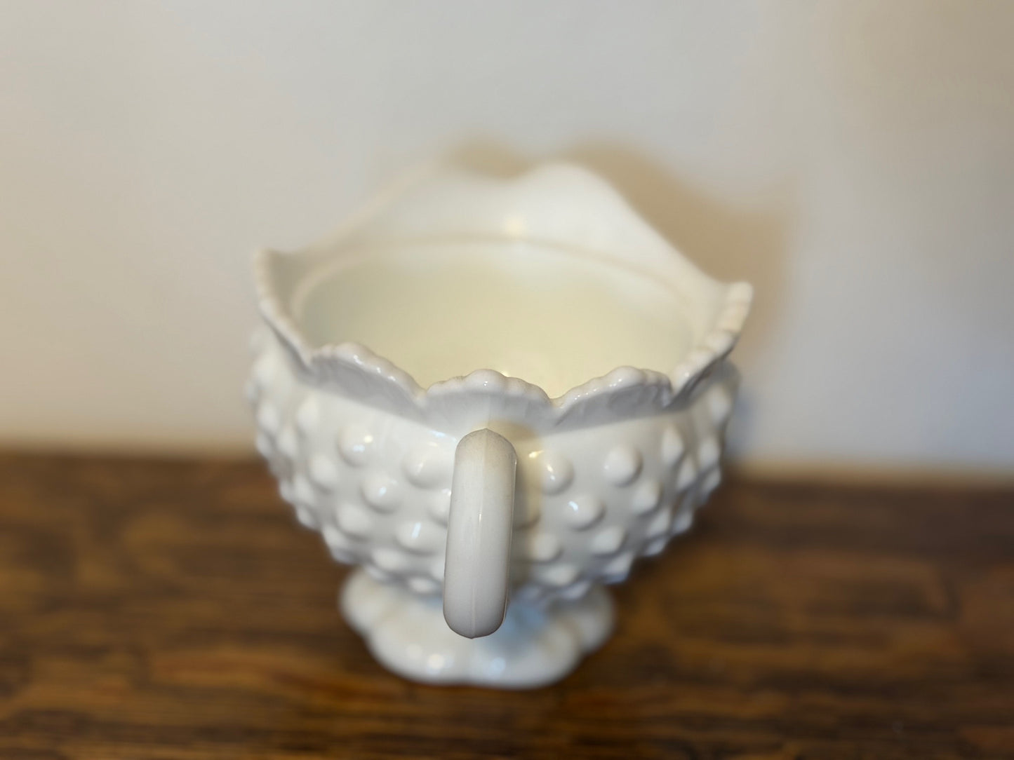 Scalloped Creamer w/ Hobnail Pattern by Fenton