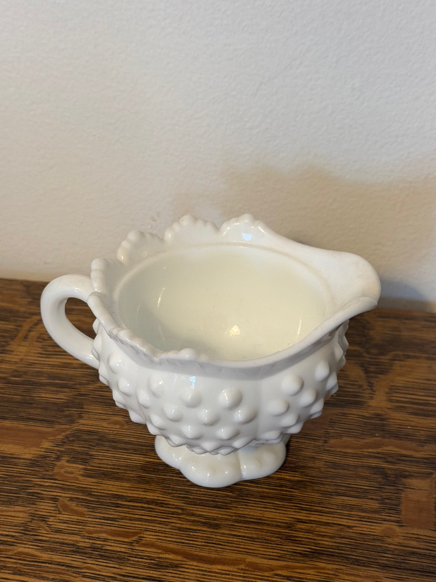 Scalloped Creamer w/ Hobnail Pattern by Fenton