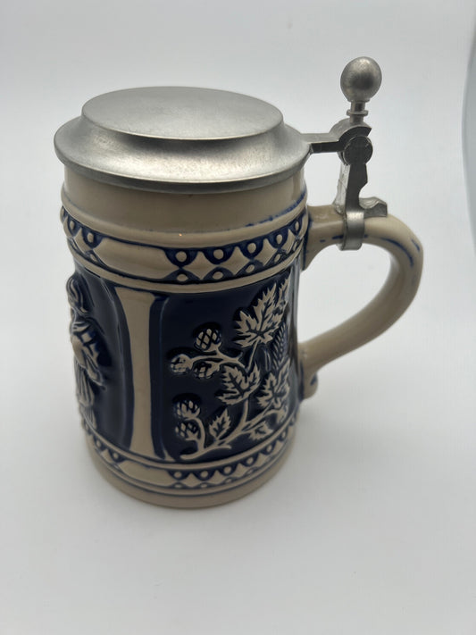 Gerz German Beer Stein with Pewter Lid