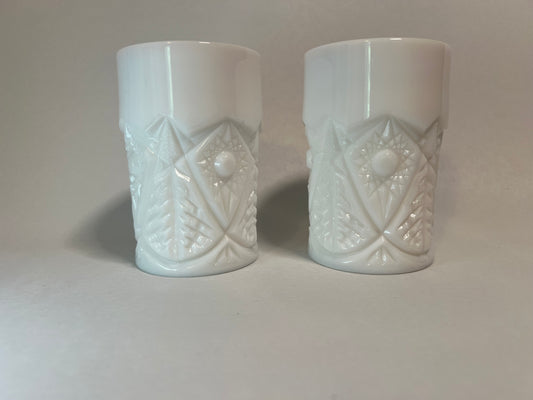 Pair of Valtec Milk Glass 8oz Tumblers by Kemple