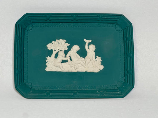Wedgwood Spruce Green Cherub Tray