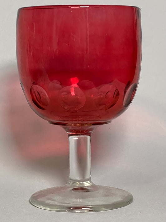Ruby Stained Thumbprint Goblet