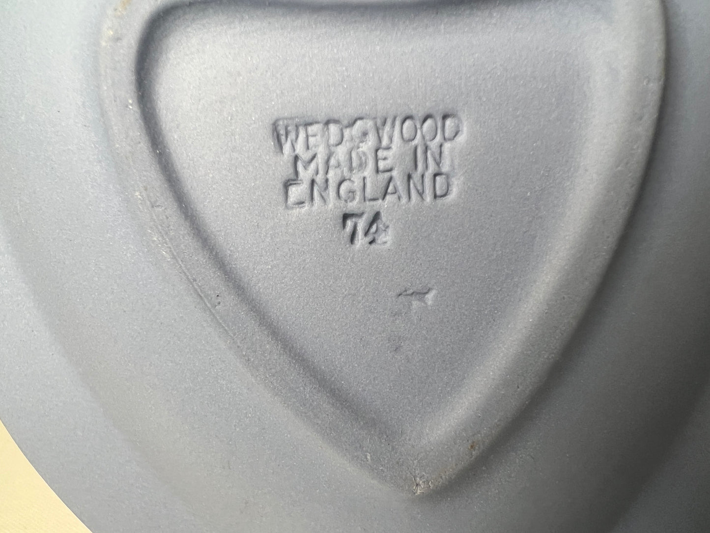 Wedgwood Jasperware Heart-Shaped Blue Trinket Dish, 1974