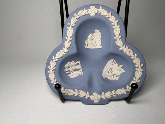 Wedgwood Jasperware Club-Shaped Blue Trinket Dish, 1974